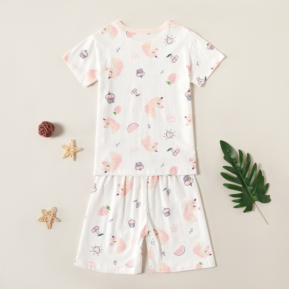 Stylish Cartoon Animal Unicorn Top and Shorts Set
